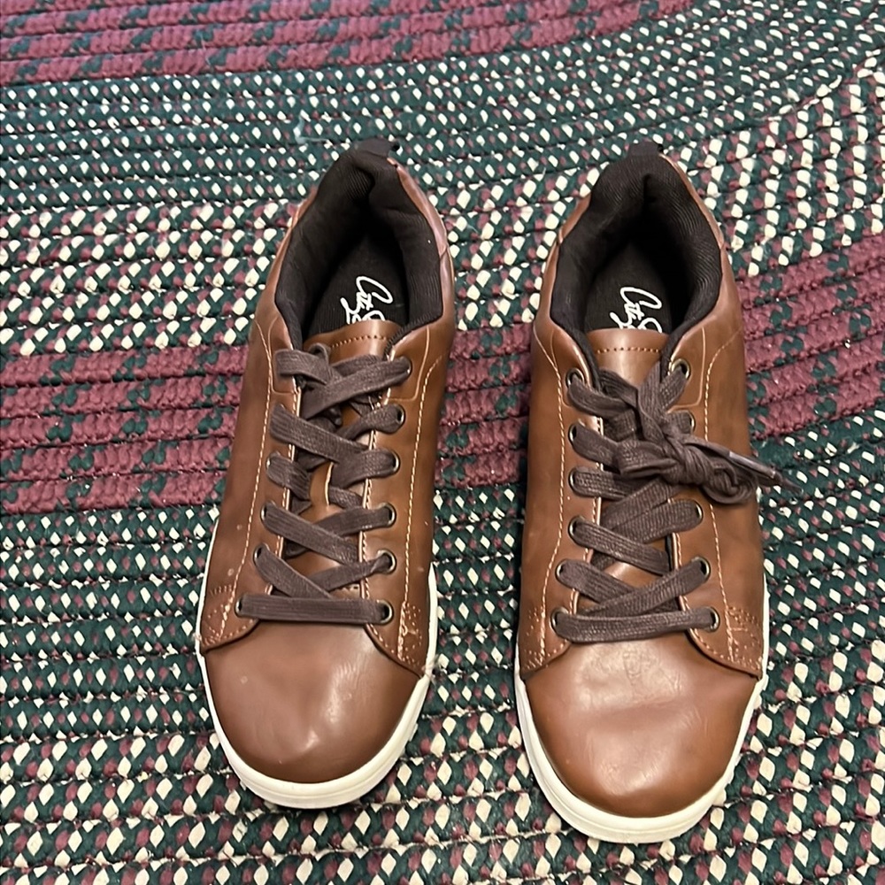 Brown leather shoes